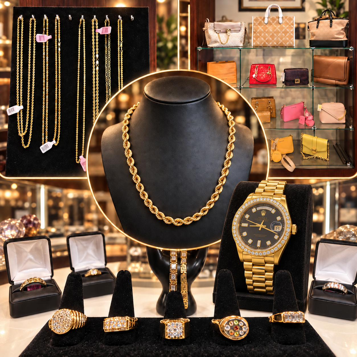 Gold Rolex Oyster Perpetual Day-Date watch at Triple Diamond